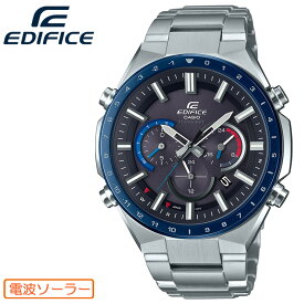 カシオ エディフィス 電波 ソーラー シルバー＆ブラック EQW-T660DB-1BJF CASIO EDIFICE 電波時計 クロノグラフ 銀 黒 ブルーベゼル 青 メンズ 腕時計 （EQWT660DB1BJF）【あす楽】