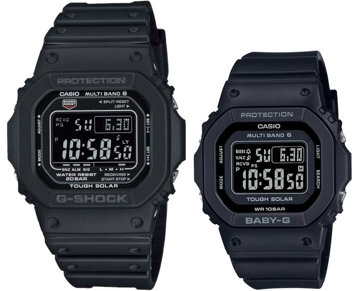 楽天市場】G-SHOCK BABY-G 電波 ソーラー オールブラック ペアウォッチ  