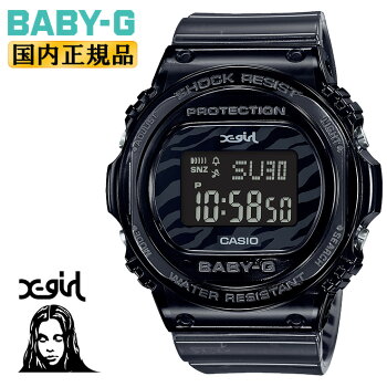 カシオベビーGX-girlコラボレーションモデルブラックスケルトンゼブラパターンBGD-570XG-8JRCASIOBABY-Gデジタル黒レディスレディース腕時計