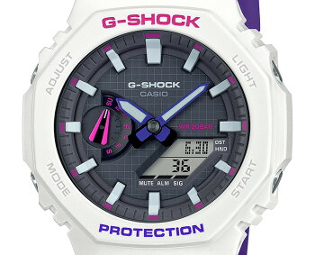 カシオGショックスローバック1990sカーボンコアガード構造ホワイト&ピンク&パープルGA-2100THB-7AJFCASIOG-SHOCKThrowbackBABY-G25周年記念カラーデジタル&アナログコンビネーション白紫メンズ腕時計