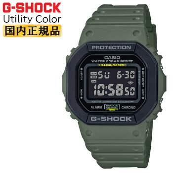 カシオGショックオリジンユーティリティカラーグリーン&ブラックDW-5610SU-3JFCASIOG-SHOCKORIGINUtilityColorデジタル反転液晶カーキ緑黒メンズ腕時計
