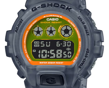 カシオGショックカラー・スケルトンシリーズグレー&オレンジDW-6900LS-1JFCASIOG-SHOCKColorSkeletonSeriesデジタル灰色メンズ腕時計(DW6900LS1JF)