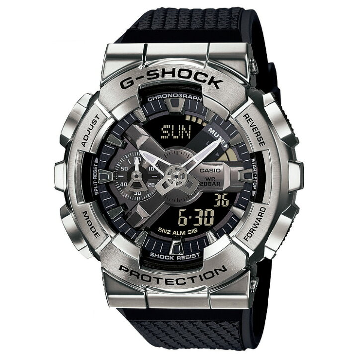 楽天市場】カシオ Gショック メタルカバード シルバー＆ブラック GM 