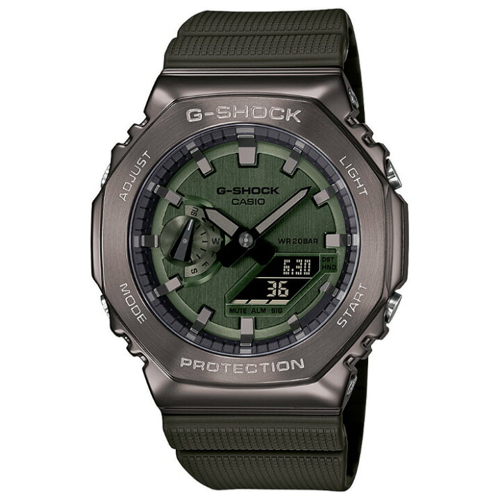 楽天市場】カシオ Gショック メタルカバード ダークグレー＆グリーン 