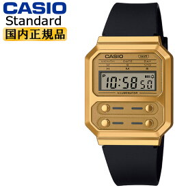カシオ クラシック ゴールド＆ブラック A100WEFG9AJF CASIO Collection デジタル スクエア スタンダード 金色 黒 メンズ 腕時計 （A100WEFG9AJF）【あす楽】