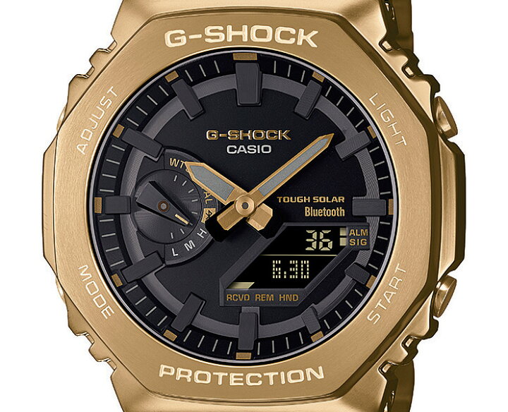 楽天市場】G-SHOCK フルメタル ゴールド GM-B2100GD-9AJF ソーラー 