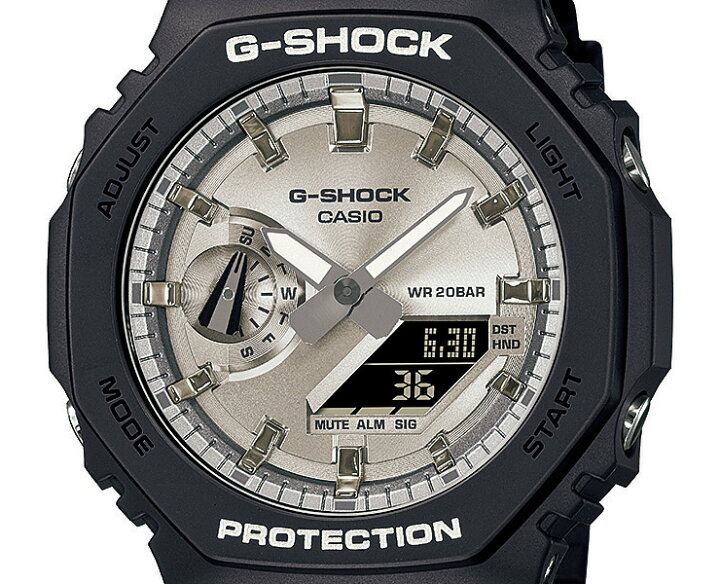 楽天市場】G-SHOCK ブラック＆シルバー GA-2100SB-1AJF カシオ G 