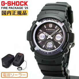 G-SHOCK Gショック 電波 ソーラー AWG-M100FP-1A2JR ファイアーパッケージ 2025年モデル ブラック カシオ 限定 FIRE PACKAGE ’25 デジタル＆アナログ 黒 メンズ 腕時計 （AWGM100FP1A2JR） [在庫あり]