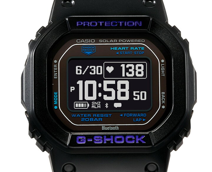 楽天市場】G-SHOCK G-SQUAD DW-H5600-1A2JR ブラック＆ブルー カシオ G 