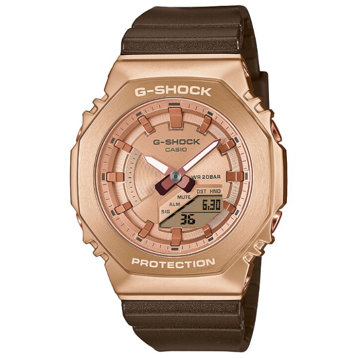 Casio 腕時計 g-shock メタル 限定モデル G-SHOCK WEB限定モデル カシオ Gショック メタルカバード ミッドサイズ GM-S2100CB-5AJF ゴールド ブラウン オクタゴン デジタル アナログ コンビネーション 金色 茶色 腕時計 GMS2100CB5AJF 在庫あり 時計・ブランド専門店 アイゲット