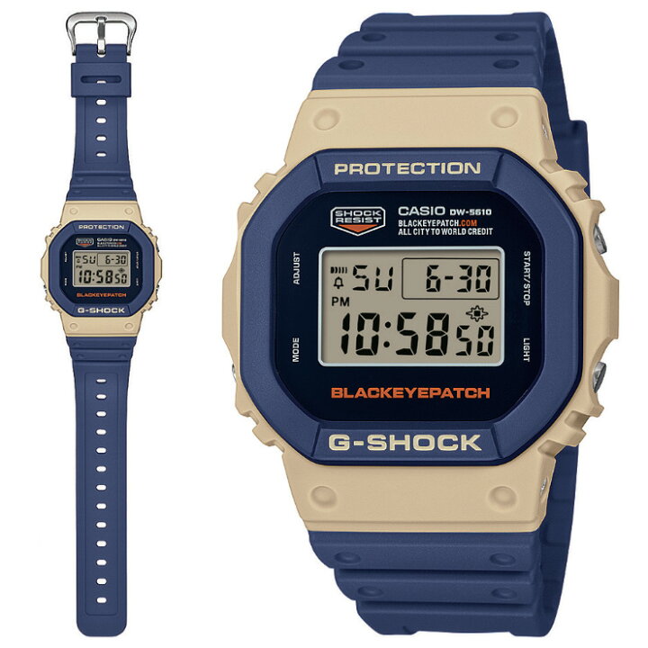 楽天市場】G-SHOCK BlackEyePatch コラボ DW-5610BEP-2JR ネイビー 