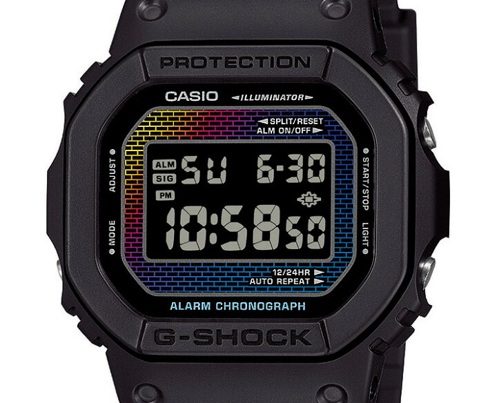 楽天市場】G-SHOCK Gショック レインボーカラー文字板 DW-5600RW-1JF 