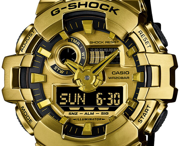 楽天市場】G-SHOCK Gショック メタルカバード ゴールド＆ブラック GM 