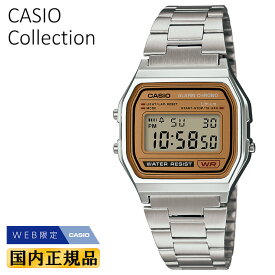 WEB限定 カシオ コレクション A158WEA-9JH ゴールド＆シルバー CASIO Collention デジタル スクエア メタルバンド プチプラ メンズ レディース ユニセックス 男女兼用 腕時計 （A158WEA9JH）