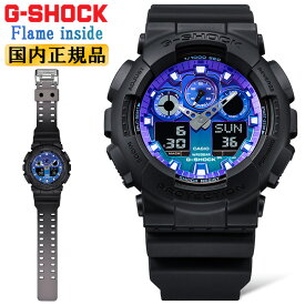 G-SHOCK Gショック GA-100FL-1AJF ブラック＆ブルー カシオ Flame inside Series デジタル＆アナログ コンビネーション 黒 青 メンズ 腕時計 （GA100FL1AJF） [在庫あり]