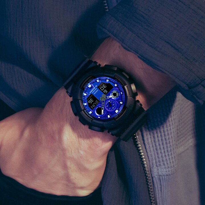 楽天市場】G-SHOCK Gショック GA-100FL-1AJF ブラック＆ブルー カシオ 