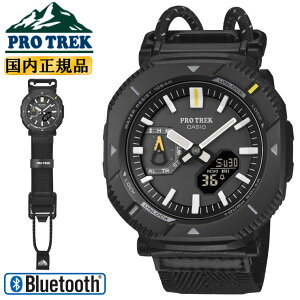 CASIO PROTREK カシオ プロトレック ハイカーライン バンジーコードバンド ソーラー モバイルリンク ブラック PRJ-B001B-1JF Bluetooth ロータリーガードベゼル アナログ&デジタル 黒 メンズ 腕時計(