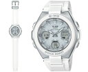 ベビーG 電波 ソーラー G-MS MSG-W100-7AJF カシオ CASIO BABY-G タフソーラー 電波時計 デジタル＆アナログコンビネーション ラウンド ホワイト＆シルバー 白 銀 レディス レディース 腕時計 （MSGW1007AJF） [在庫あり]