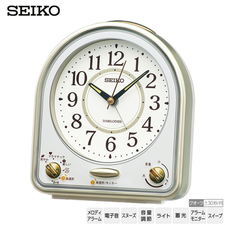 楽天市場】めざまし 電子音 時計 メロディ QM750G 31曲 アラーム音