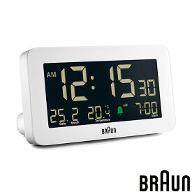 BRAUN ブラウン BC10W デジタル クロック Digital Clock ホワイト 置 めざまし 時計 アラーム スヌーズ バックライト 日付 温度 クオーツ 【お取り寄せ】