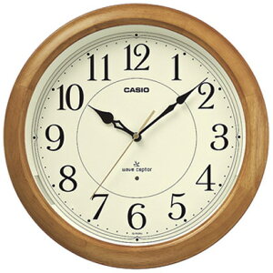 電波時計 カシオクロック IQ-1150NJ-7JF 電波クロック 掛け時計 常時点灯ライト機能付き 白木 【お取り寄せ】