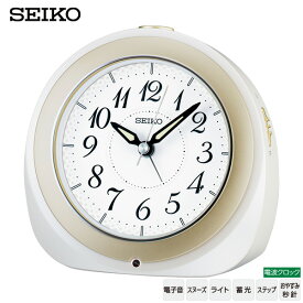 電波 めざまし 時計 セイコー SEIKO KR336W 電子音 自動点灯 アラーム スヌーズ ライト ステップ シンプル アナログ 【お取り寄せ】