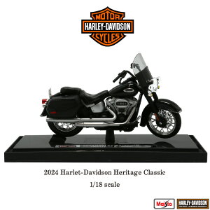 �n�[���[ �_�r�b�h�\�� Harley Davidson 2024 Harley-Davidson Heritage Classic �w���e�C�W �N���V�b�N 1/18 �X�P�[�� �~�j�`���A �t�B�M���A Maisto �}�C�X�g ���C�Z���X �V���[�Y 45 �y�����񂹁z