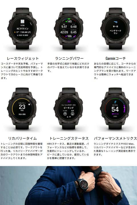 別売登山詳細地図入り ガーミン epix 登山 ゴルフ 睡眠 健康管理