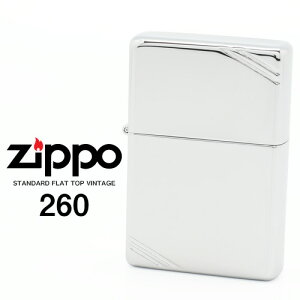 Zippo 260 �W�b�|�[ ZIPPO STANDARD FLAT TOP VINTAGE �t���b�g�g�b�v �N���[�� �T�e���d�グ ���C�^�[ �y�����񂹁z