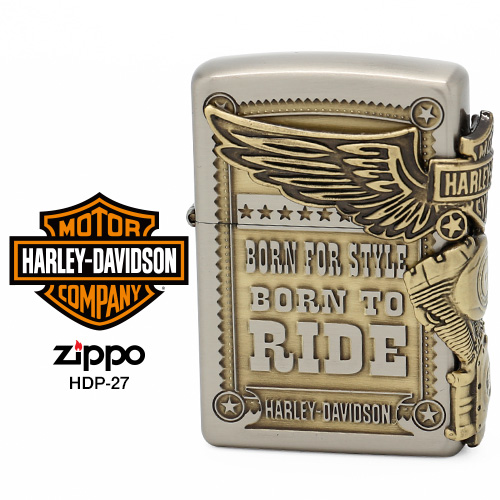 Zippo ハーレー ダビッドソン ジッポー ZIPPO Harley-Davidson HDP-27 シルバー アンティークゴールド ライター  【在庫あり】【RCP】 | 時計・ブランド専門店 アイゲット
