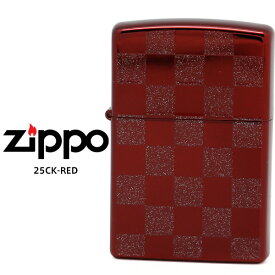 【Zippo ジッポー ライター】 Zippo ジッポー ZIPPO 25CK-RED レッド クロームポリッシュ クリア 市松模様 チェッカーフラグ オイル ライター 【お取り寄せ】【RCP】