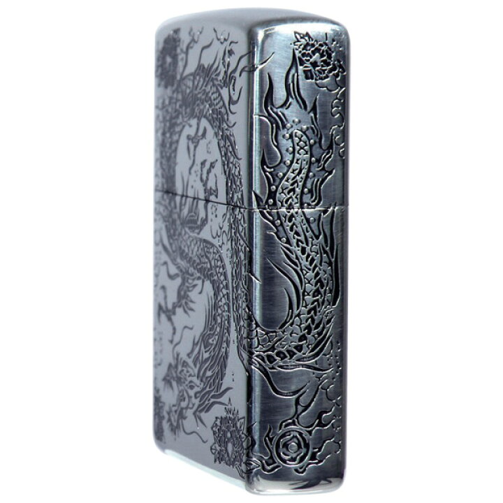 楽天市場】Zippo ZP 二面龍 銀イブシ 二面連続エッチング ジッポー 