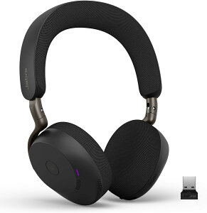 Jabra Evolve3 75 MS Link390a Black 37599-999-999 ���C�����X�w�b�h�Z�b�g Bluetooth5.3 USB-A Link390a�t�� Microsoft Teams�F�� ANC���� 6�}�C�N�y�C���z���v���[���g�Ώۏ��i�z