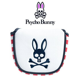サイコバニー ヘッドカバー パターカバー マレット型 ホワイト Psycho Bunny A/A FLAG PBMG1FH3