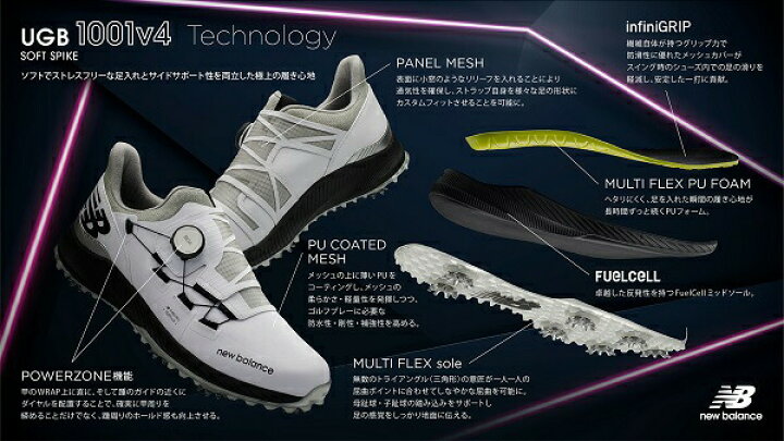 ニューバランス ゴルフシューズ FuelCell 1001 v4 BOA UGB1001 B 