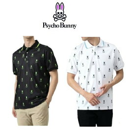 サイコバニー ゴルフ メンズ ロゴパターン半袖 ポロシャツ Psycho Bunny GF153 2023年春夏モデル