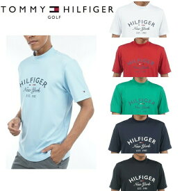 トミーヒルフィガー ゴルフ メンズ アーチロゴ モックネックシャツ TOMMY HILFIGER THMA318 2023年春夏モデル