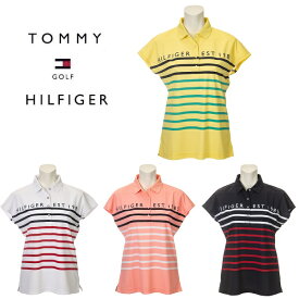 トミーヒルフィガー ゴルフ レディース ボーダー フレンチスリーブシャツ TOMMY HILFIGER THLA210 2022年春夏モデル