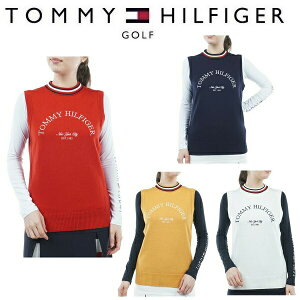 トミーヒルフィガー ゴルフ レディース 衿トリコ ニットベスト TOMMY HILFIGER GOLF THLA257 秋冬モデル