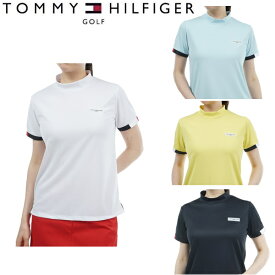 トミーヒルフィガー ゴルフ レディース ストライプカフス 半袖モックシャツ TOMMY HILFIGER GOLF THLA428 2024年春夏モデル