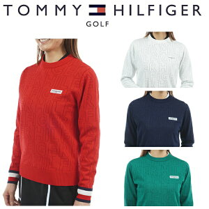 トミーヒルフィガー ゴルフ レディースドットロゴ クルーネックニット TOMMY HILFIGER GOLF THLA565 2025年秋冬モデル