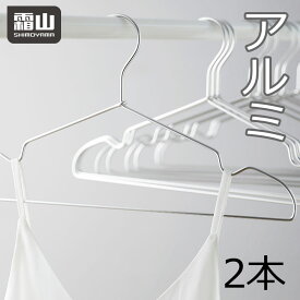 【15％OFFクーポン SS限定】アルミ製ハンガー2本入 シルバー ハンガー スリム 洗濯 曲がらない 軽い 頑丈 アルミ アルミハンガー 洗濯用ハンガー 洋服 洋服収納 衣類 衣類収納 洋服掛け 衣類掛け クローゼットハンガー コートハンガー 霜山