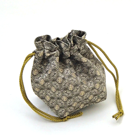 将棋用品　手作り駒袋　渋い銀鼠色　西陣織（裏打ち）　利休（りきゅう）