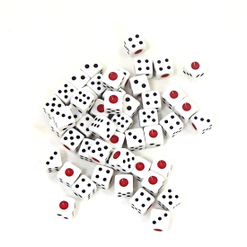 麻雀　ダイス　サイコロ　今では珍しい昔ながらの赤目大　8mm　50個組