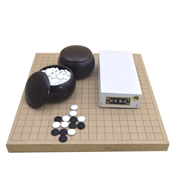 楽天市場】囲碁セット 新桂4寸足付碁盤セット(蛤碁石25号・木製