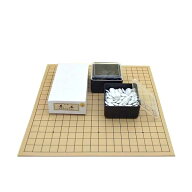 囲碁盤セット　ゴム盤の碁盤（日本棋院取扱）両用盤（裏13路）とプラスチック椿碁石（約6mm厚）・プラス…