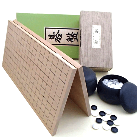 囲碁セット　 新桂5号折碁盤とプラスチック椿セット(セール）