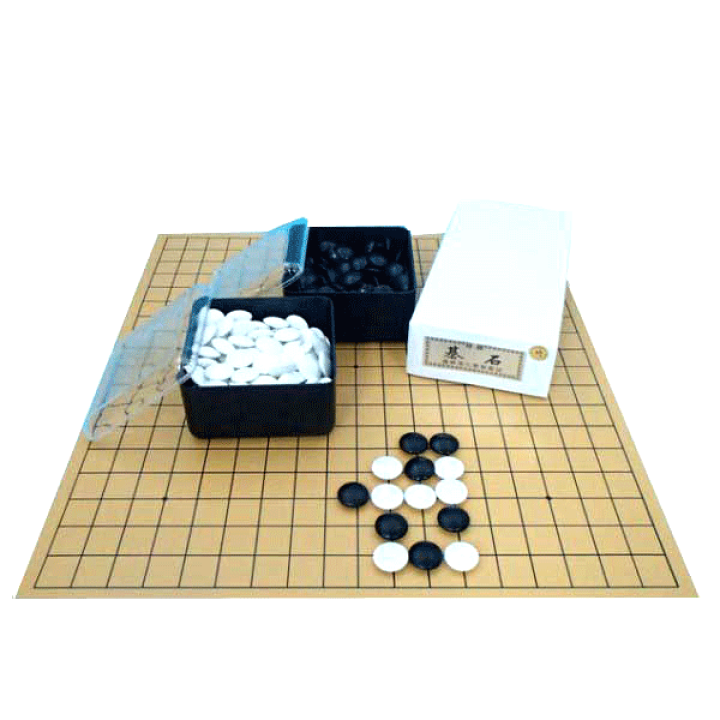 囲碁盤と碁石 楽天市場】囲碁盤セット 塩ビ19路碁盤とプラスチック角ケース・P碁石竹