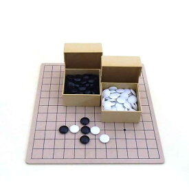 安価な囲碁入門セット　囲碁ラボオリジナル　MDF材9・13路碁盤（両用盤）とP椿（約6mm）とミニ角ケース