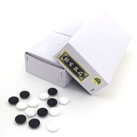 囲碁　硬質ガラス碁石　厚さ十分な　新生　松（約10mm厚）白石180個と黒石181個のセット